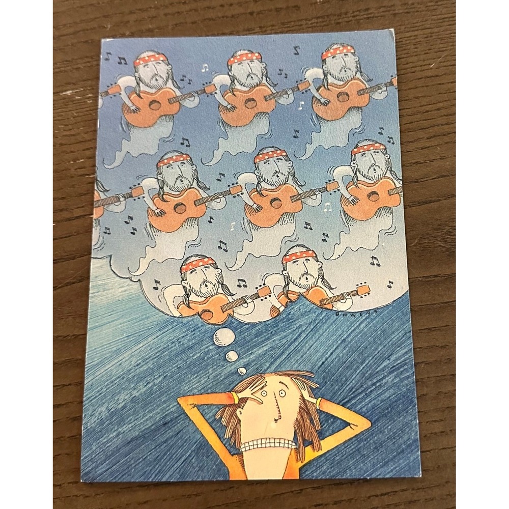 Vintage Hallmark Lite Willie Nelson Ghost Halloween Card Bowers Illustration